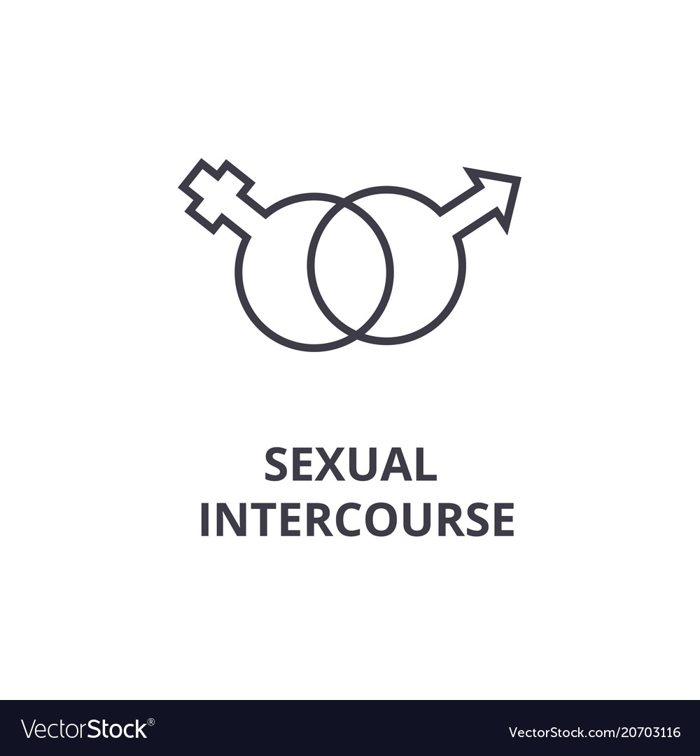 Sexual Intercourse Thin Line Icon Sign Symbol Vector Image