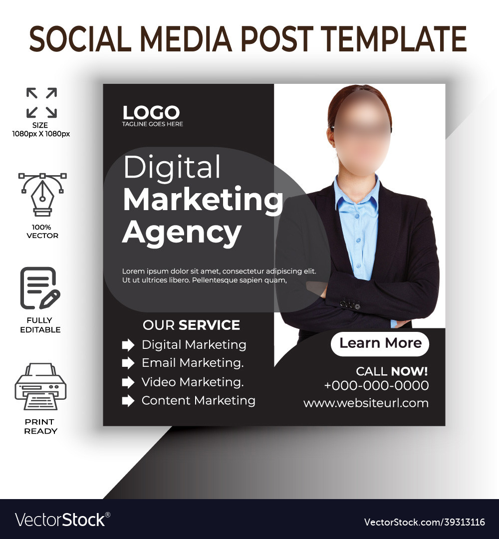 Social media marketing agency digital Royalty Free Vector