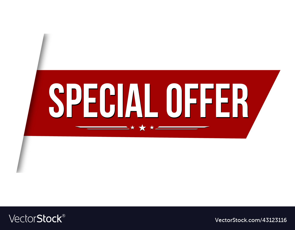 Special offer red ribbon or banner design Vector Image