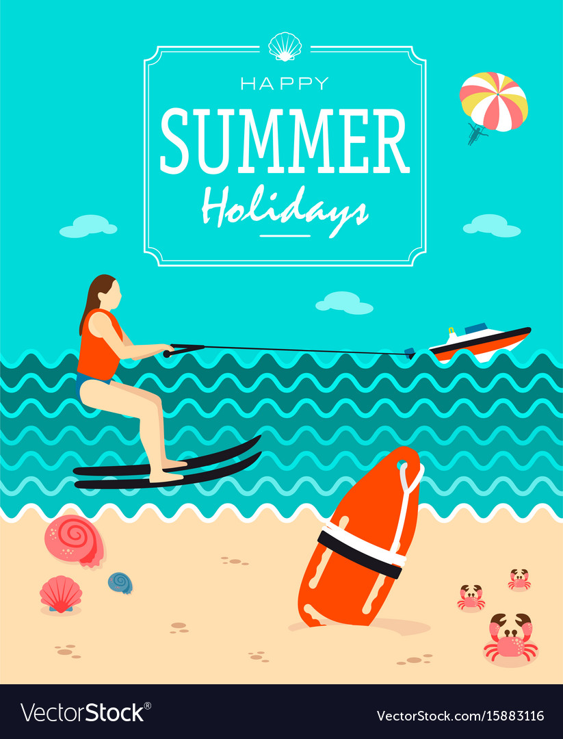 summer holiday poster template royalty free vector image holiday poster template