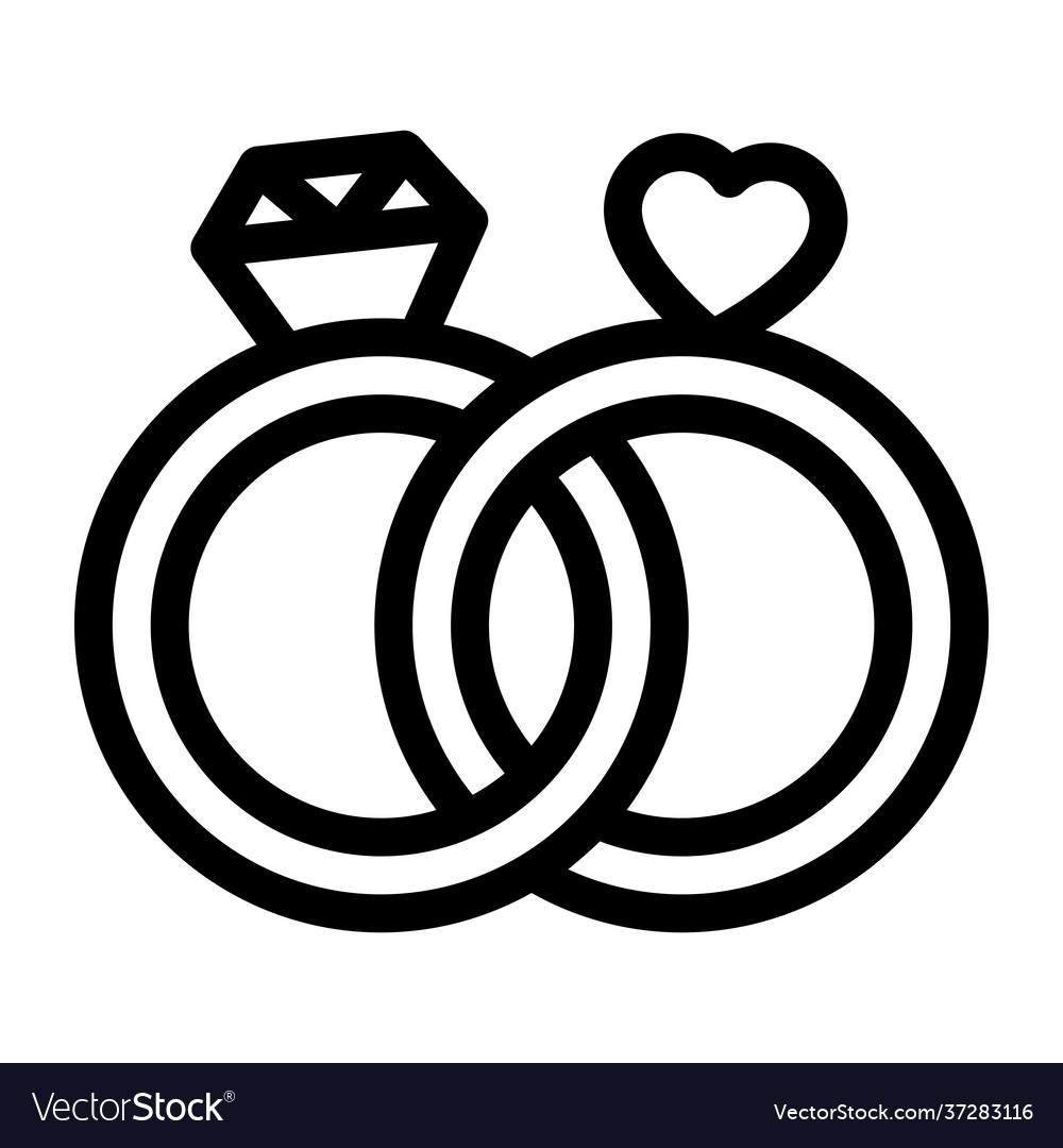 Wedding rings Royalty Free Vector Image - VectorStock