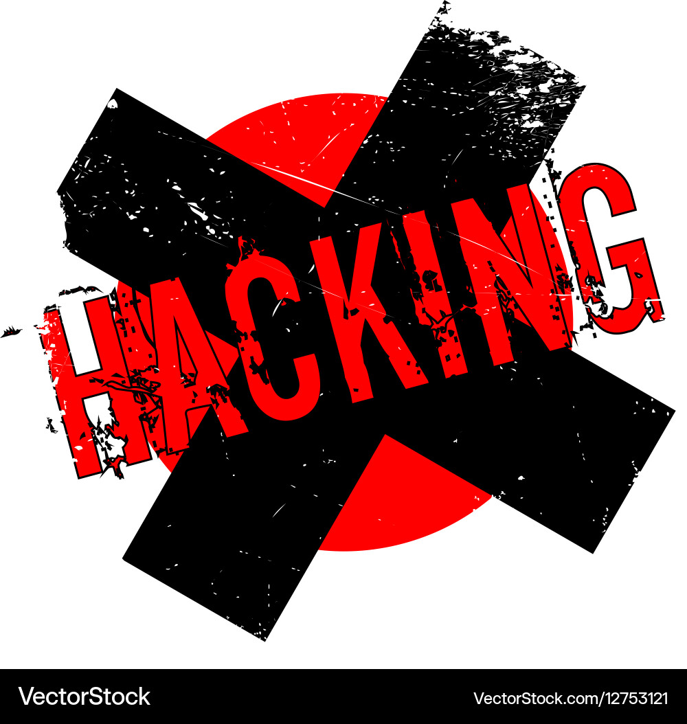 Hacking rubber stamp Royalty Free Vector Image