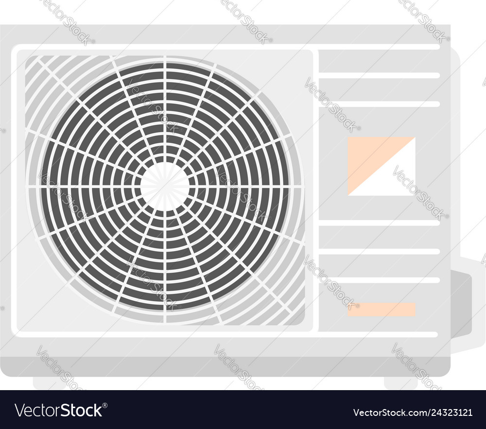 Outdoor conditioner fan icon flat style Royalty Free Vector