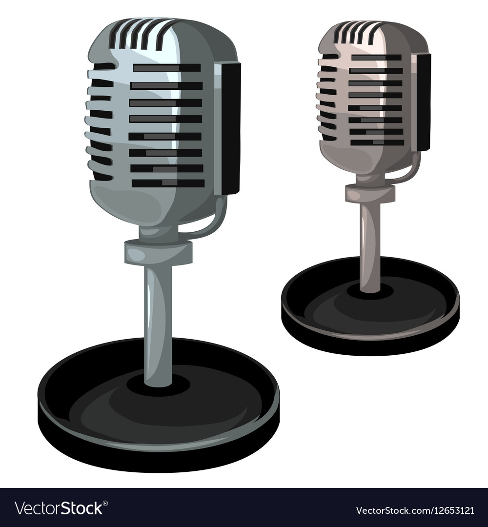 Professional Metal Microphone On Stand Royalty Free Vector