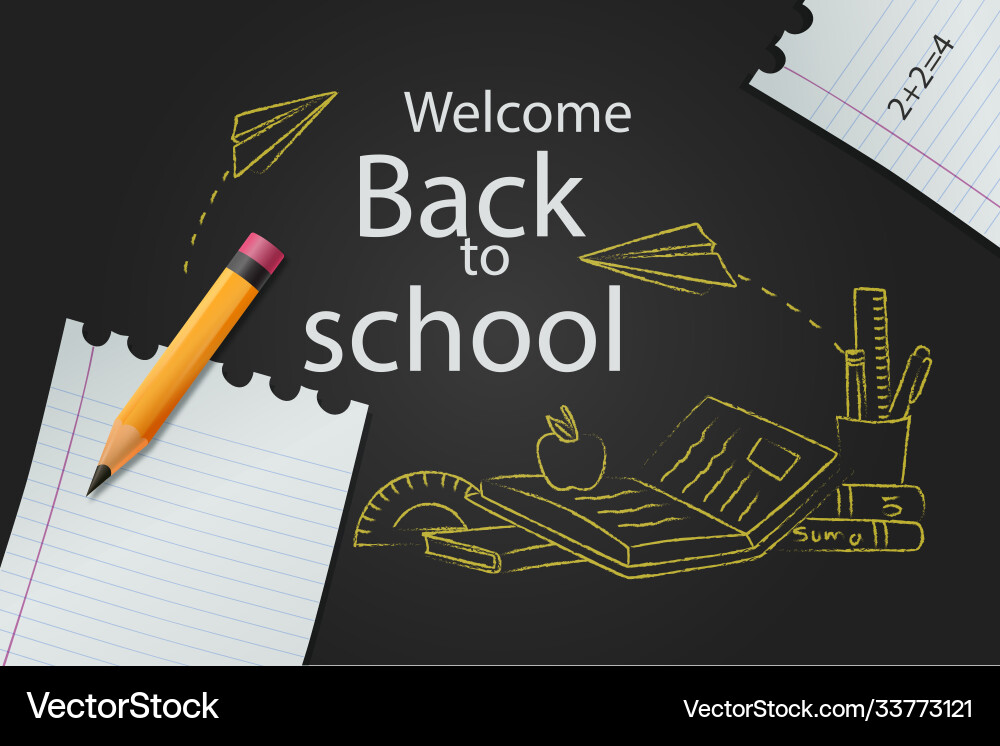 Realistic design back to school background Vector Image