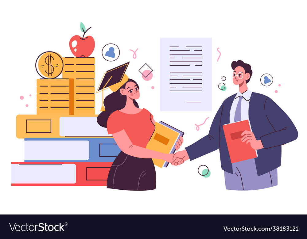 Student loans education investment banking credit Vector Image