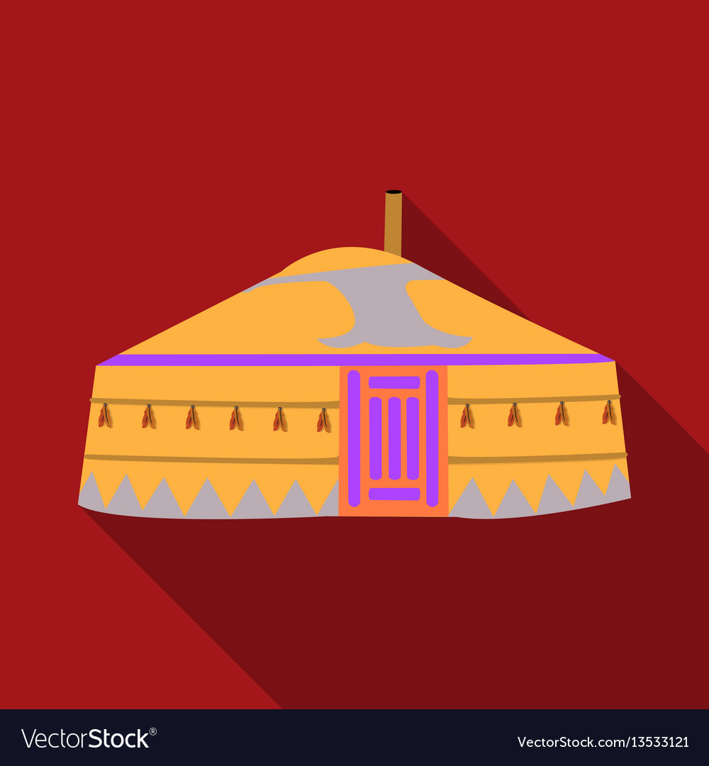 Tent in the mongolian Royalty Free Vector Image