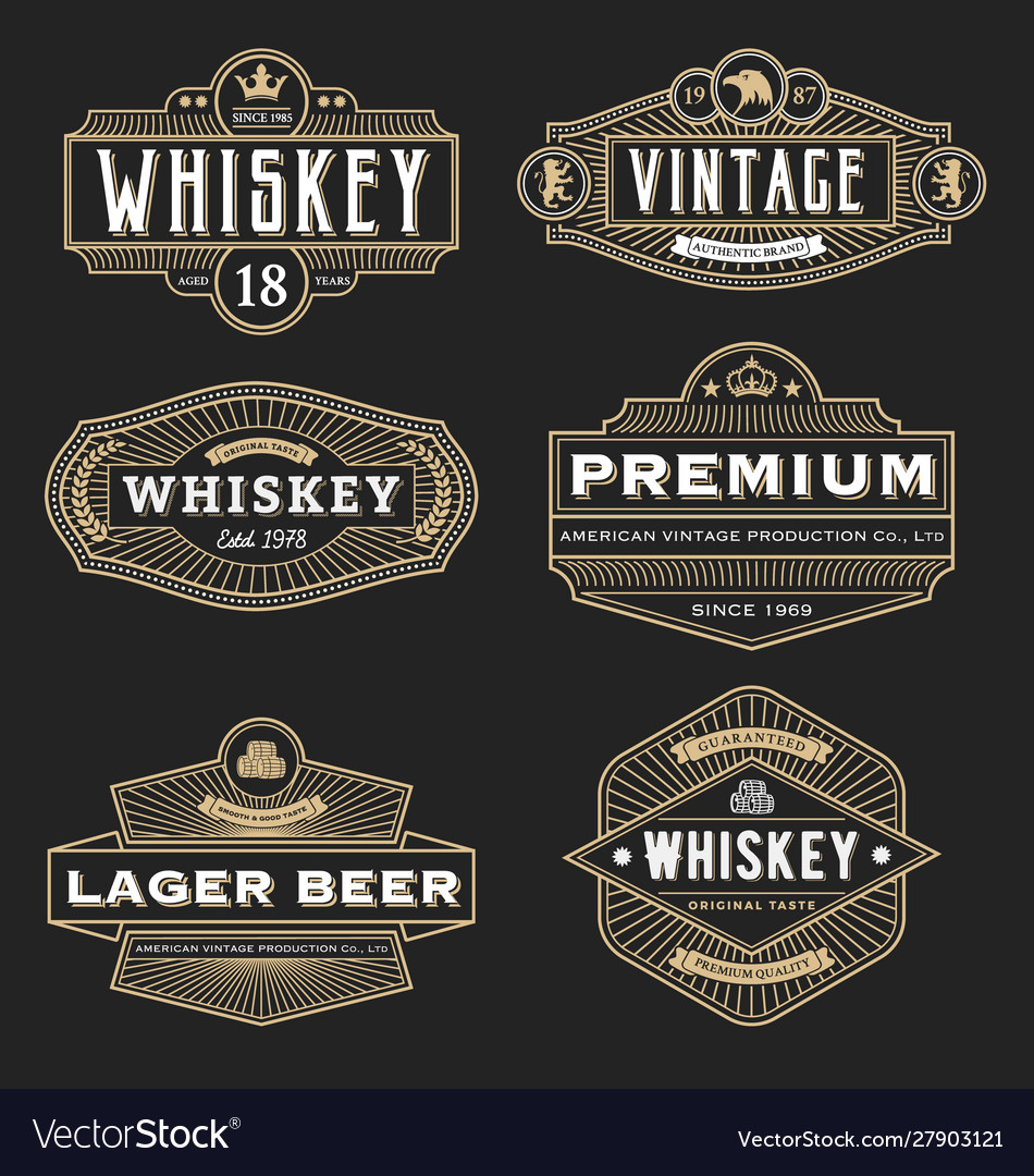 Vintage frame design for labels banner logo Vector Image