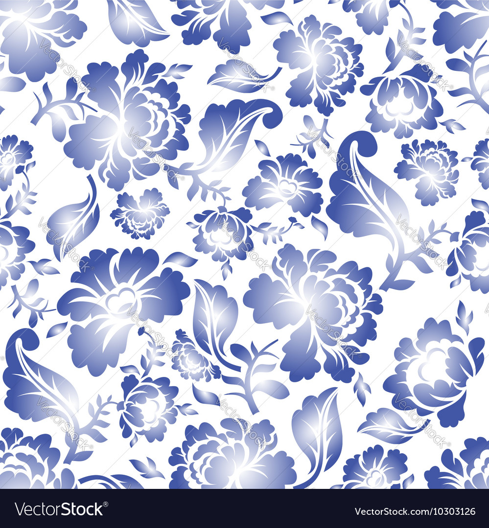 Gzhel russian national seamless pattern