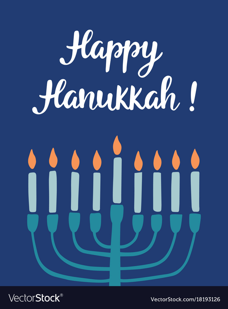 Happy hanukkah hand written brush lettering Vector Image