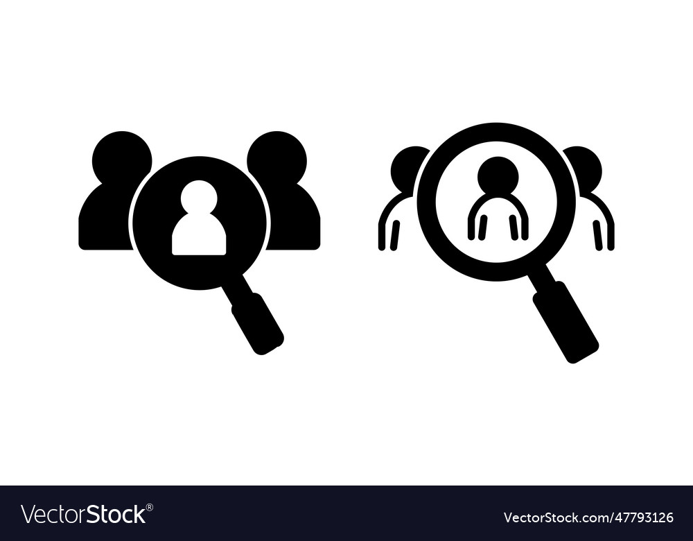 Hiring icon search job vacancy icon magnifying Vector Image