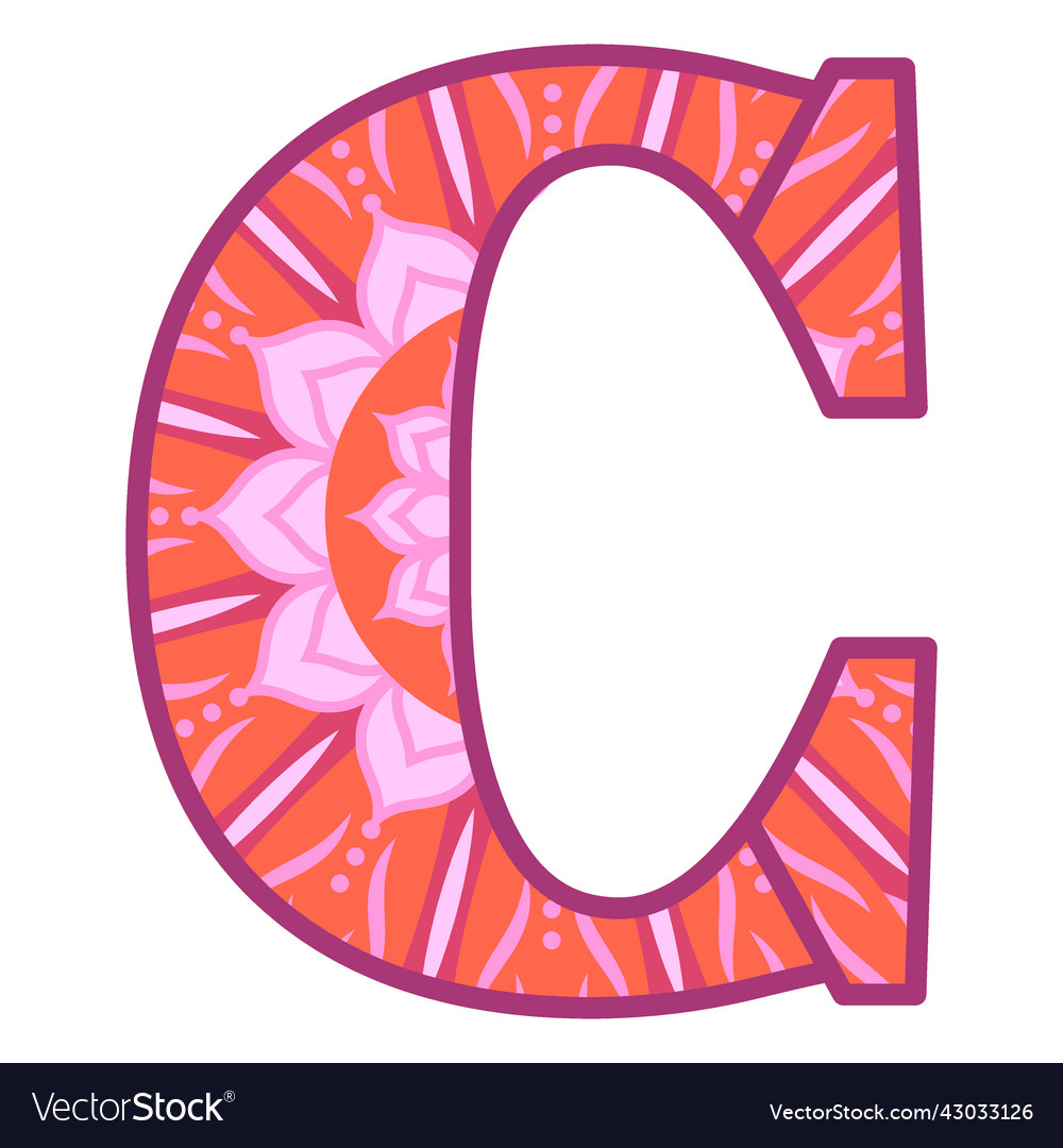 Letter c mandala Royalty Free Vector Image - VectorStock