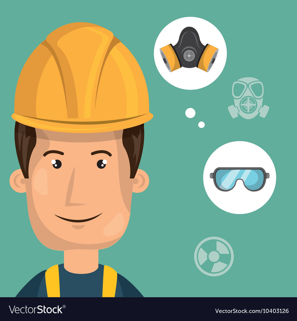 Man worker equipment protection Royalty Free Vector Image