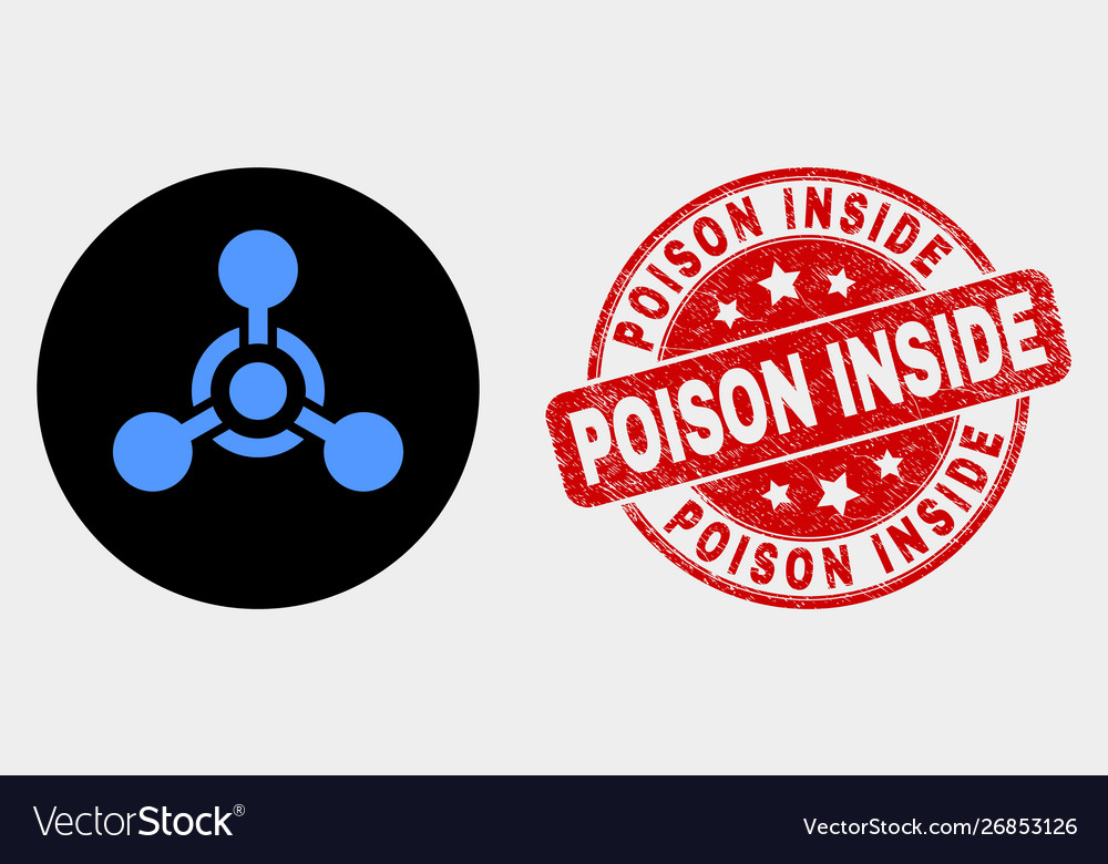 Toxic nerve agent icon and grunge poison