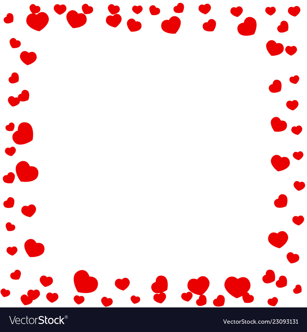Download Frame of red hearts on valentines day Royalty Free Vector