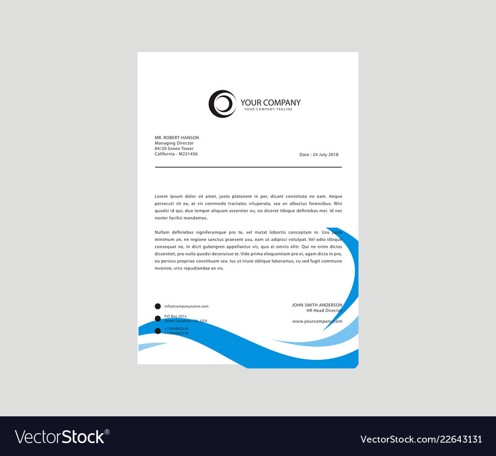 letterhead design template royalty free vector image