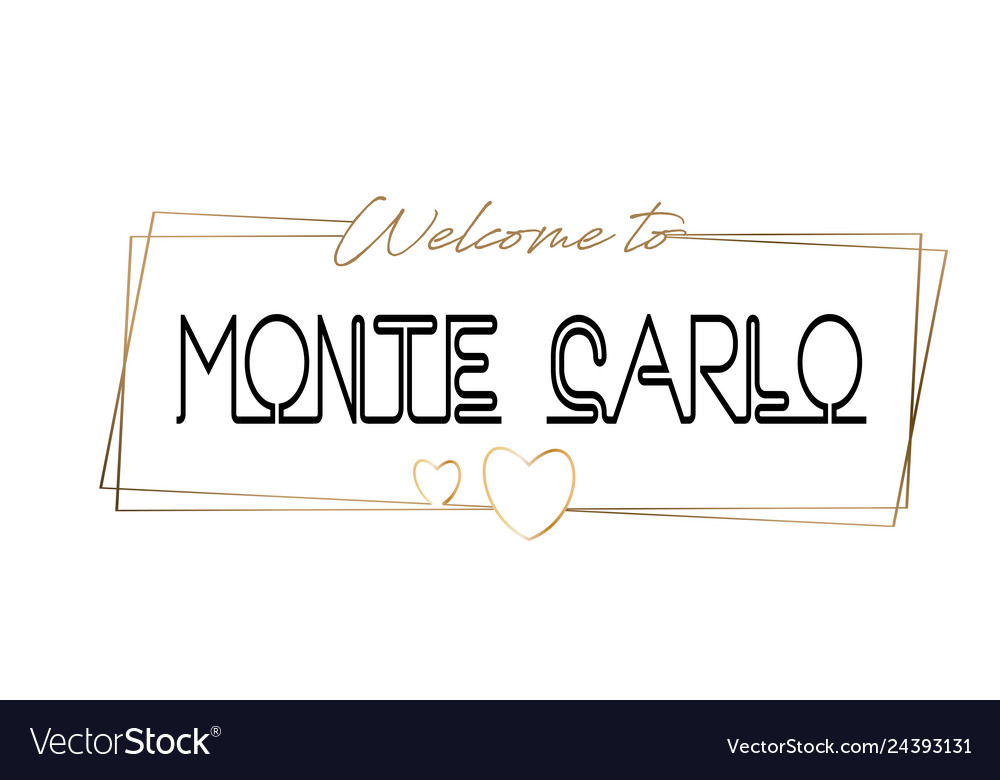 Montecarlo Welcome To Text Neon Lettering Vector Image