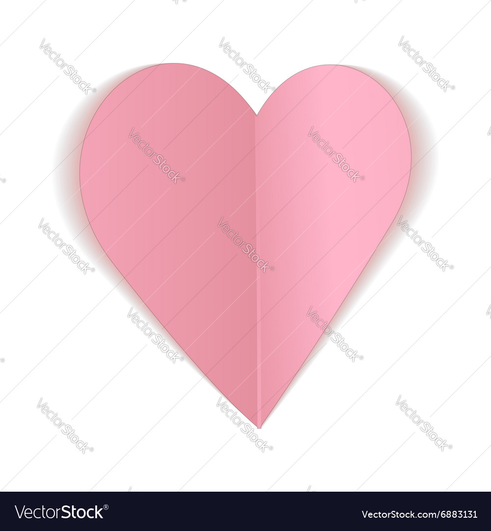 Pink paper heart bent icon Royalty Free Vector Image