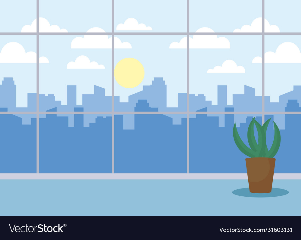 Window with view city buildings design Royalty Free Vector
