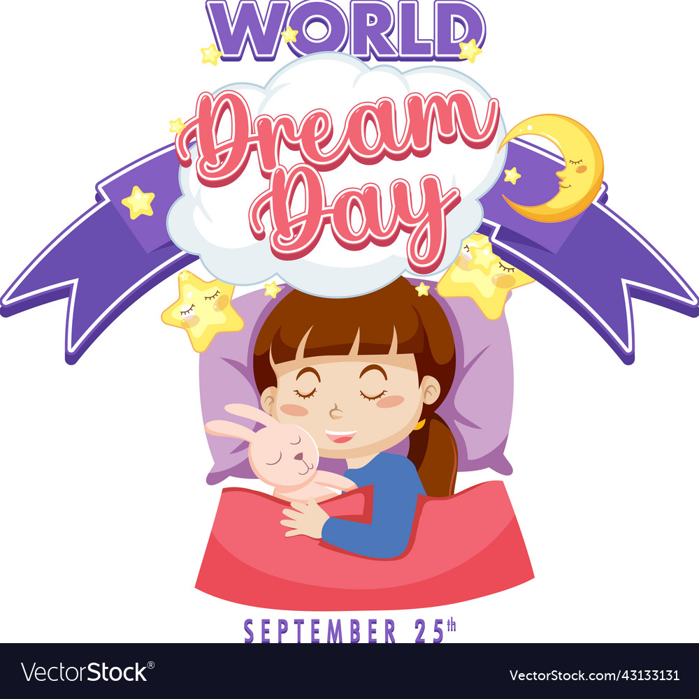 World dream day banner design Royalty Free Vector Image