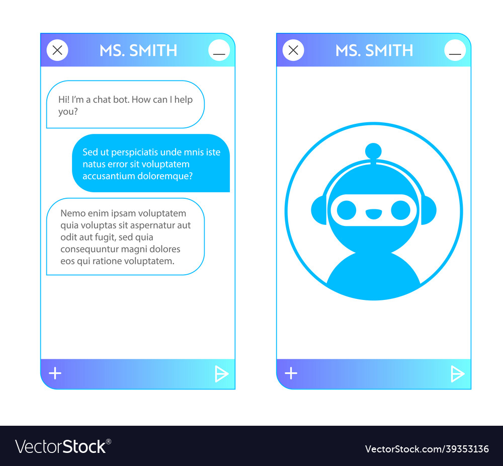 Chatbot window with robot icon