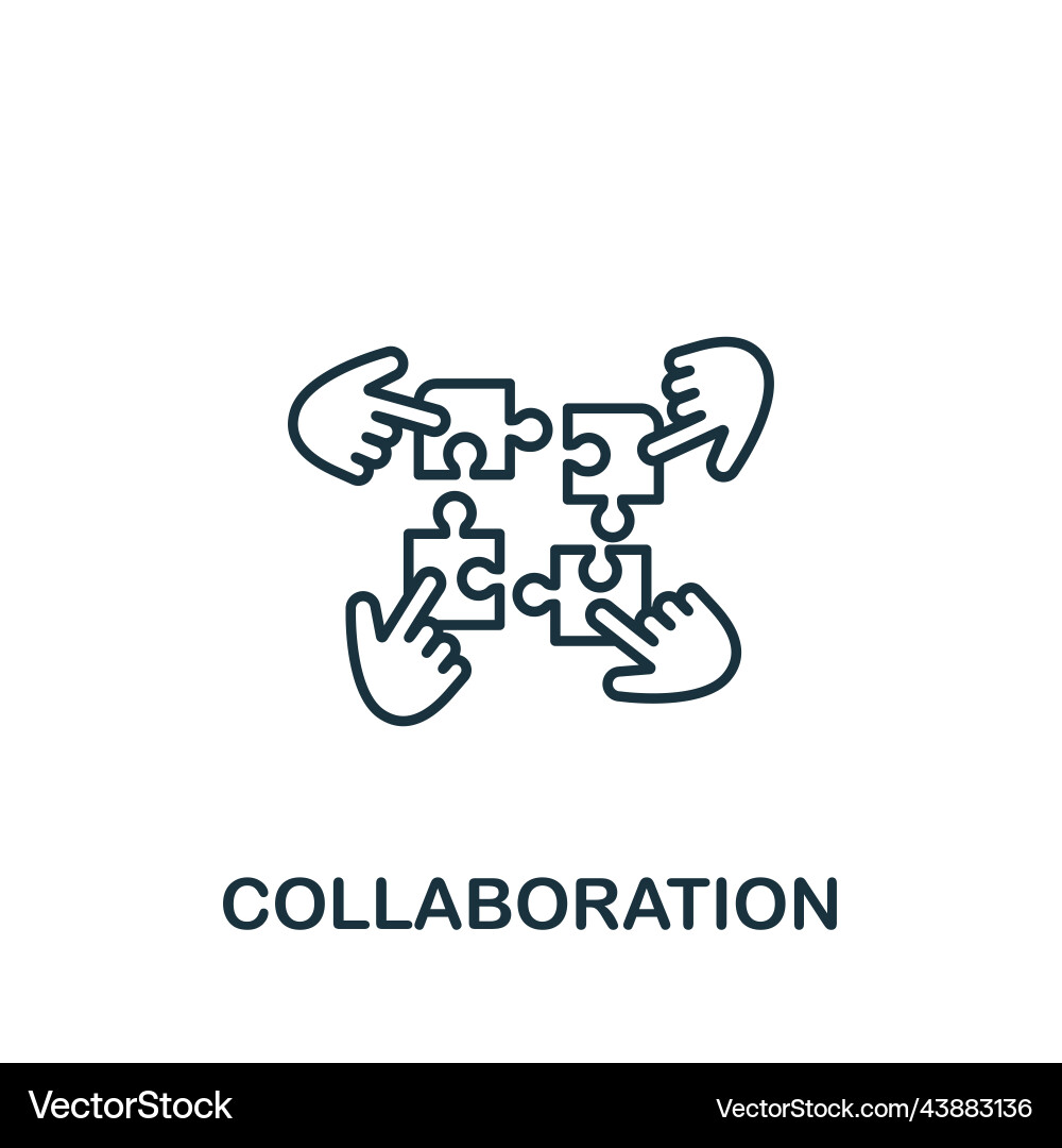 Collaboration icon line simple crowdfunding Vector Image