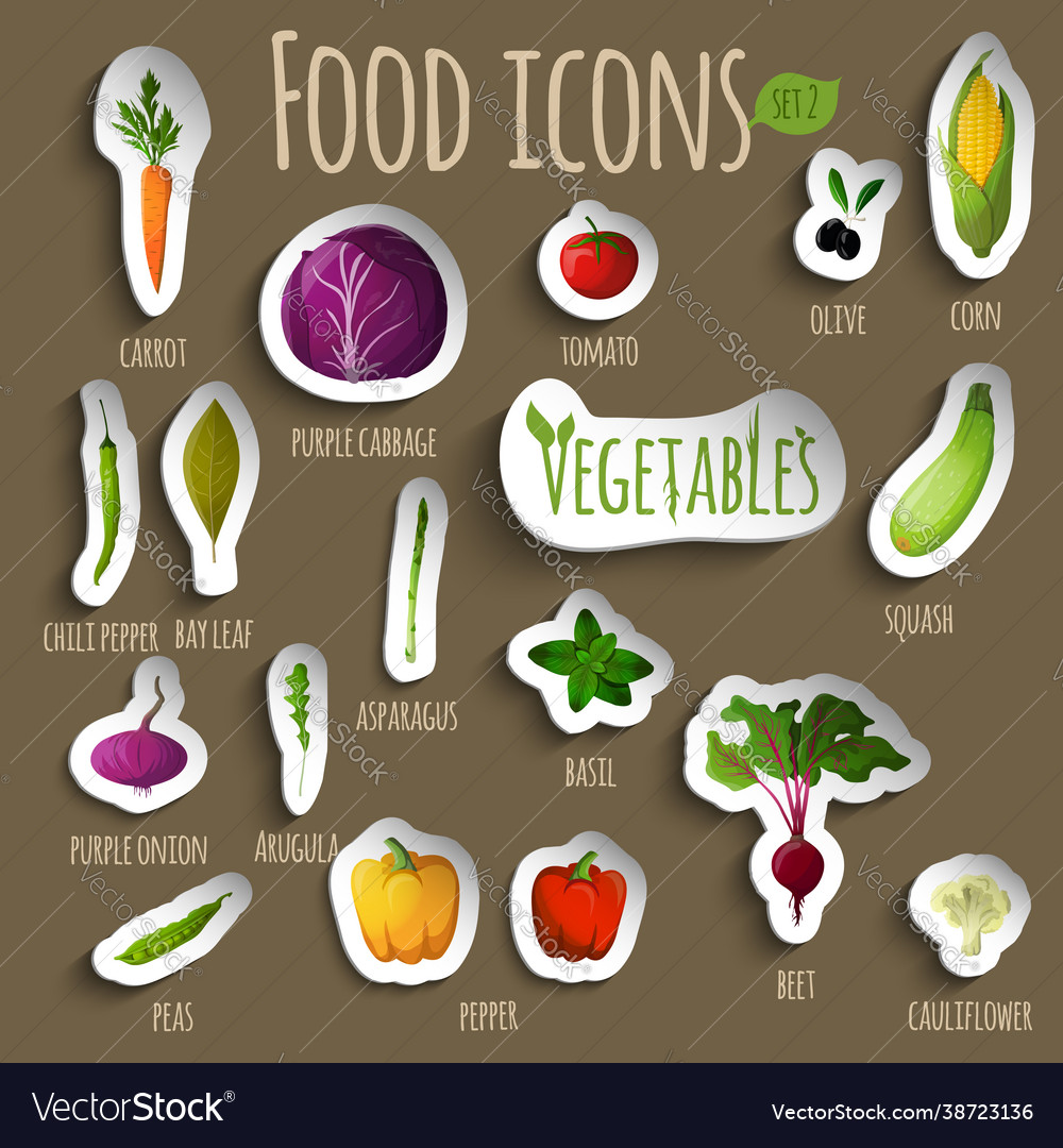 Food vegetables set