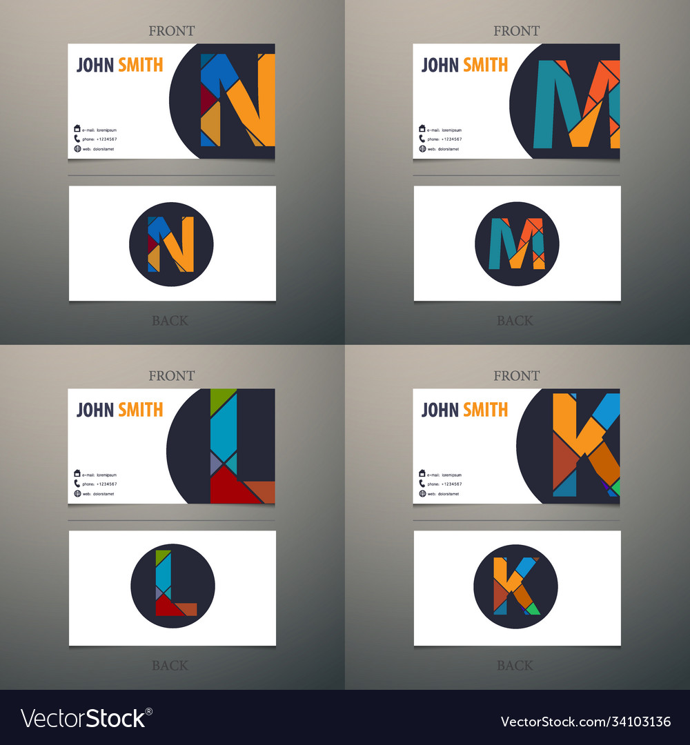 Letter business card design templates Royalty Free Vector