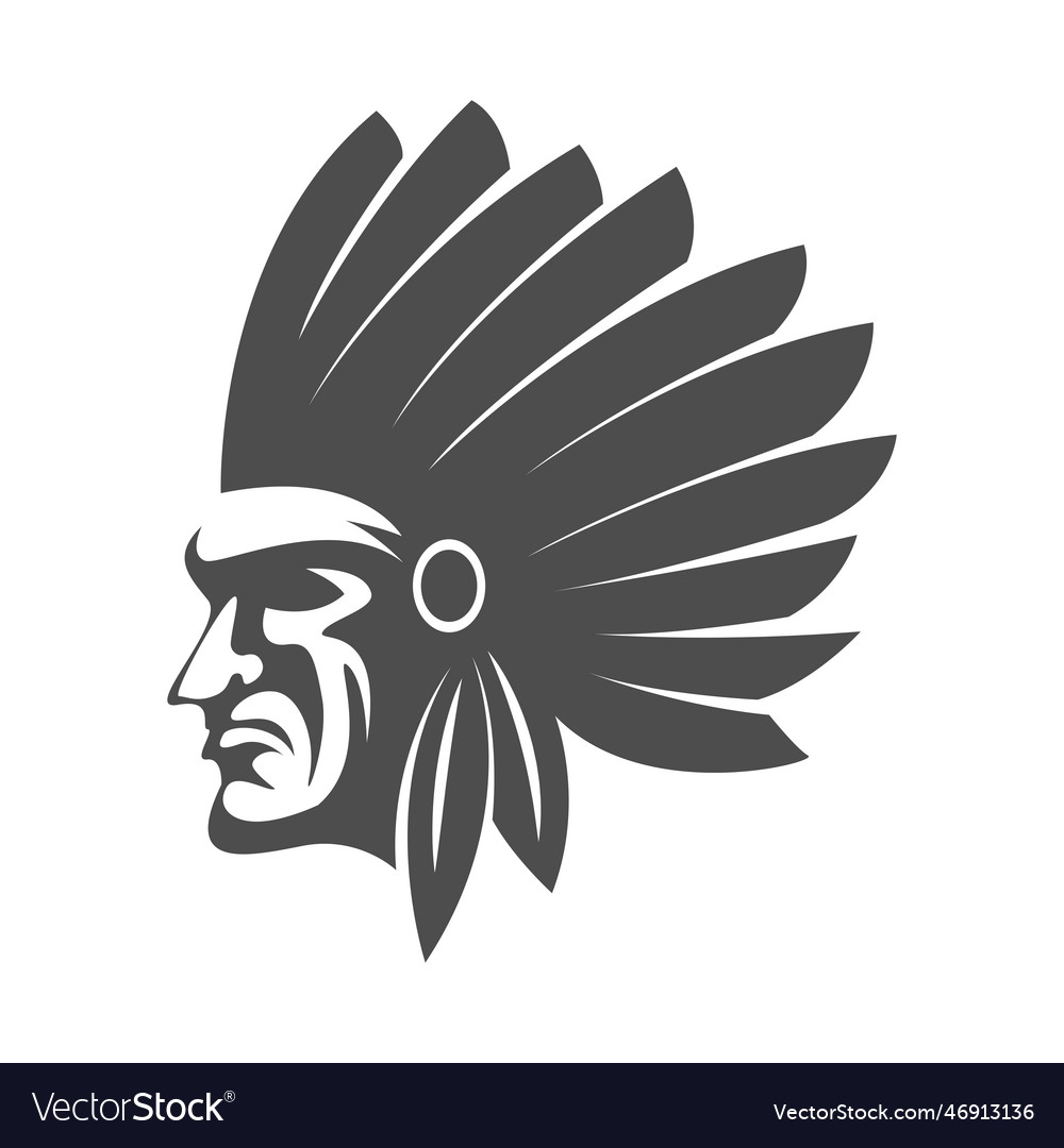 Native american icon logo design Royalty Free Vector Image