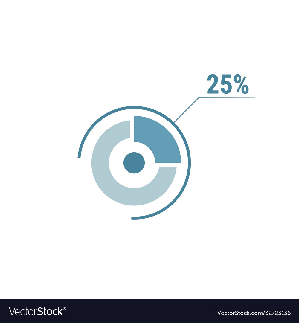 twenty-five-percent-chart-25-percentage-diagram-vector-image