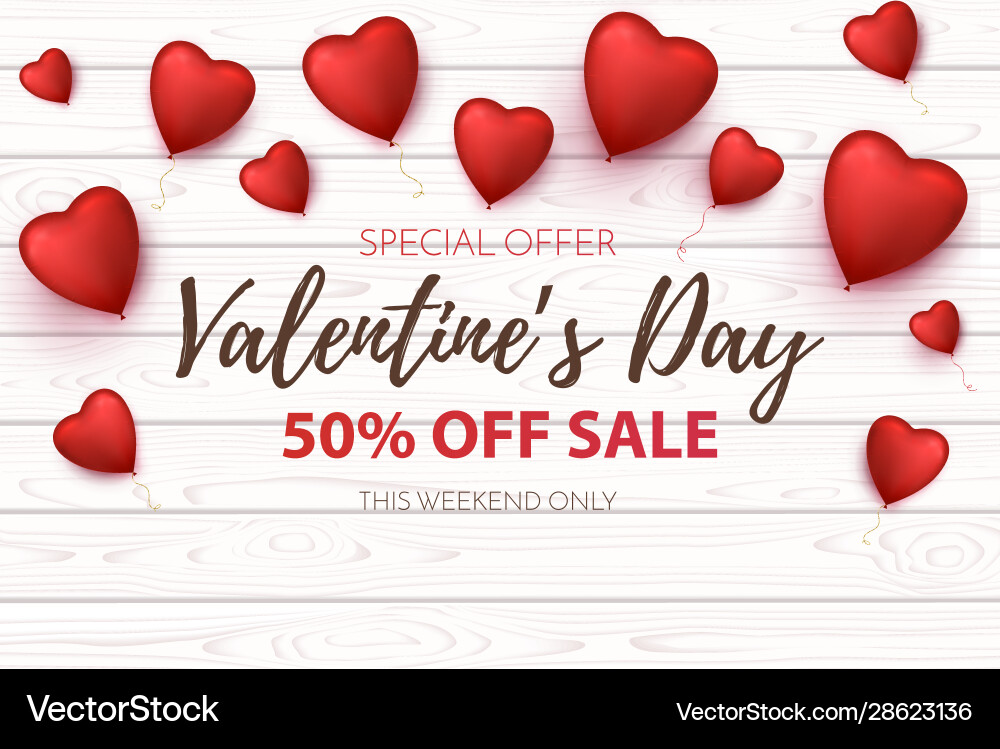 Valentine Day Banner Poster Royalty Free Vector Image