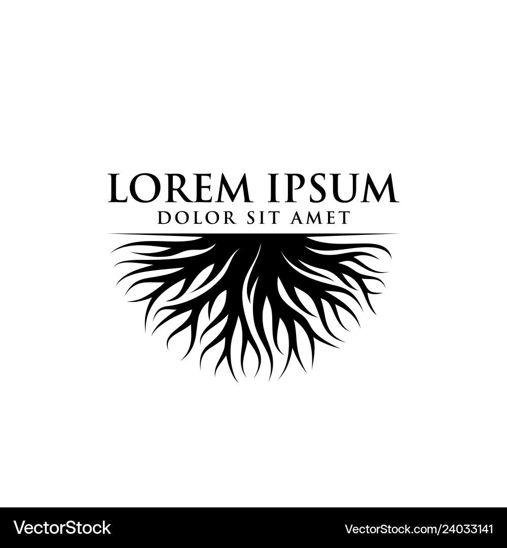 Abstract tree logo design root Royalty Free Vector Image