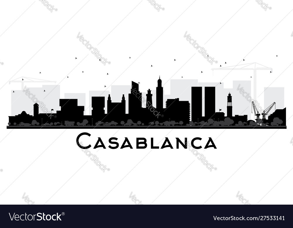 Casablanca morocco city skyline silhouette Vector Image