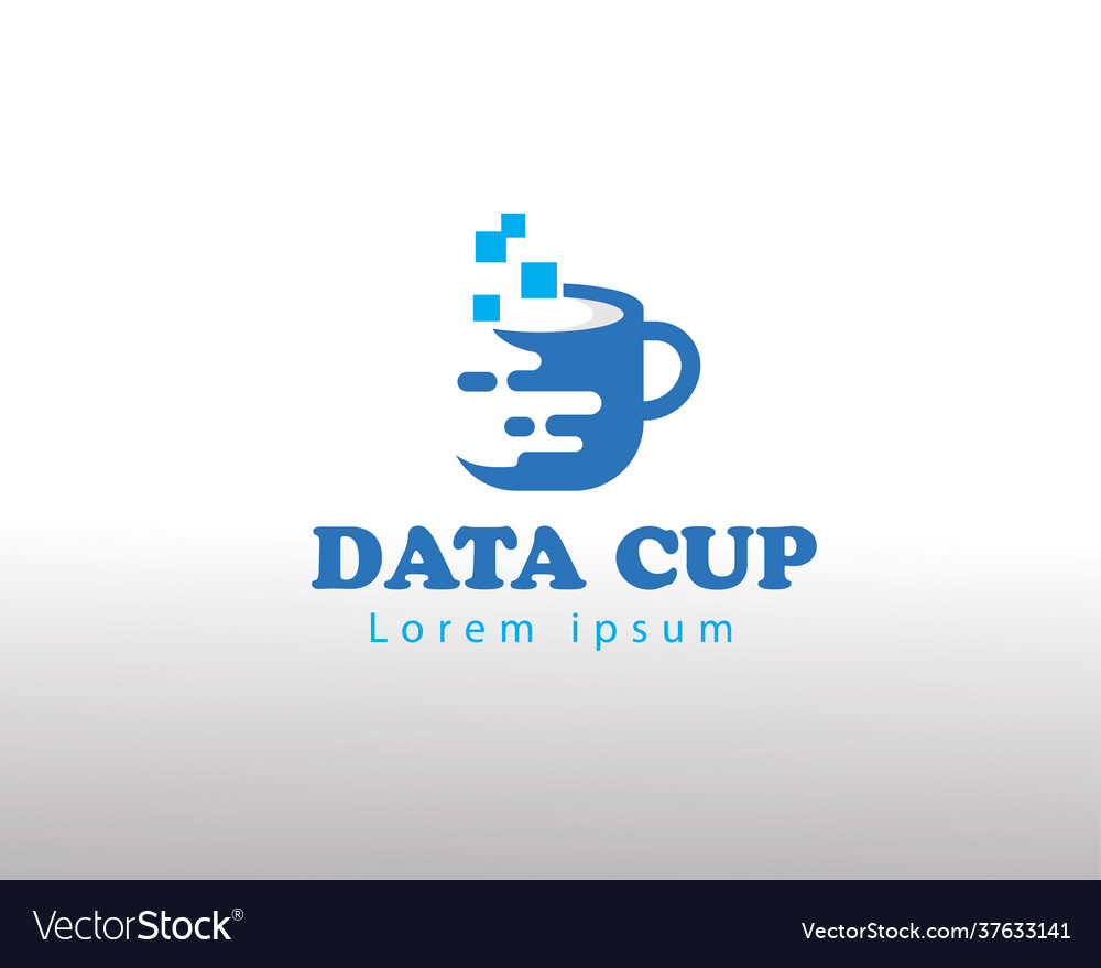 Digital logo data cup creative