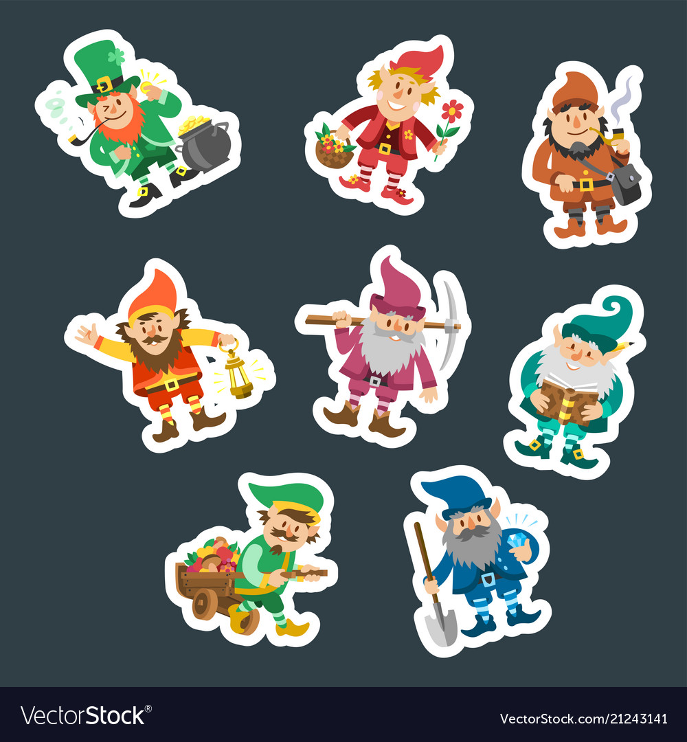 Fairy tale fantastic gnome dwarf elf character Vector Image