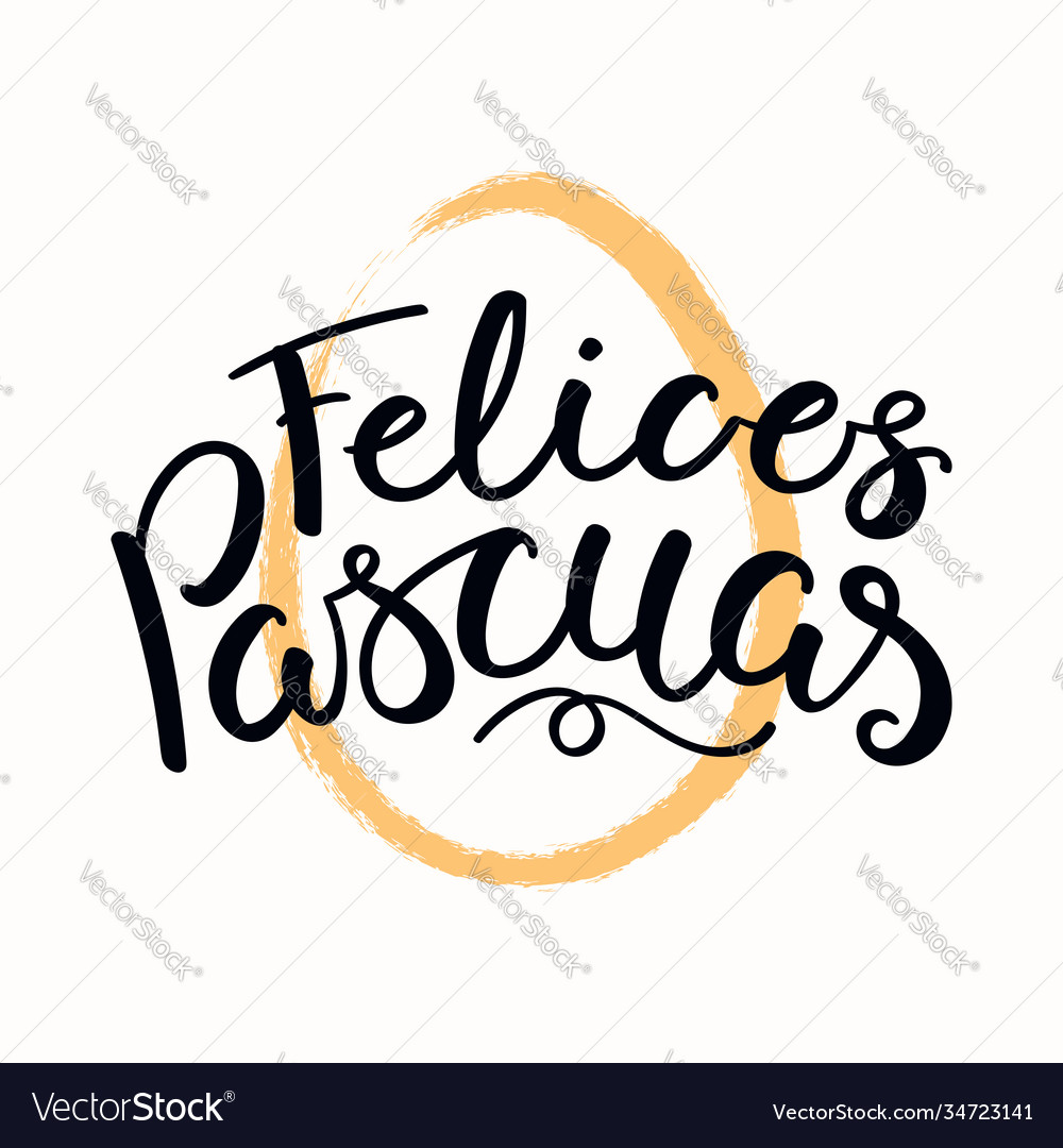 Happy easter lettering quote in spanish