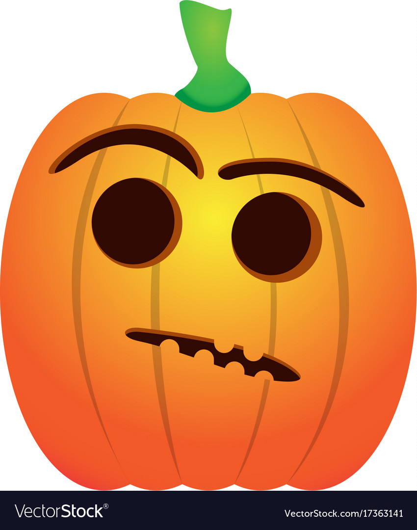 Isolated doubt jack-o-lantern Royalty Free Vector Image