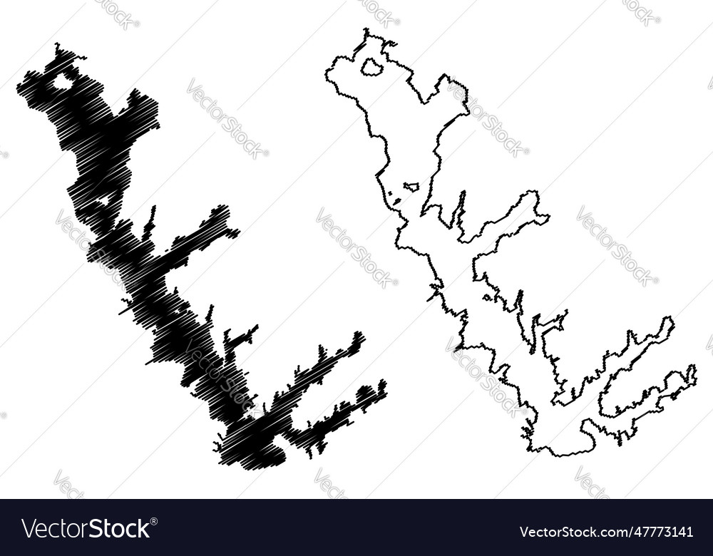 Lake cedar creek reservoir united states Vector Image