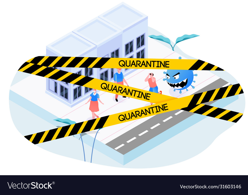 Angry virus running after scared person on street Vector Image