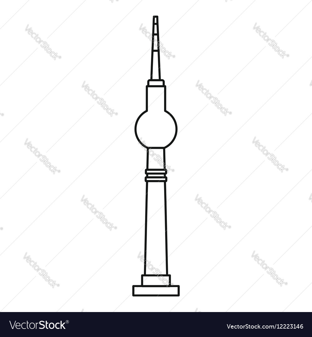 Berlin tv tower icon outline style