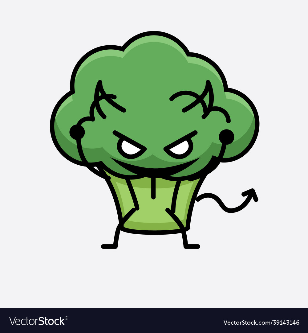 Broccoli character mascot Royalty Free Vector Image