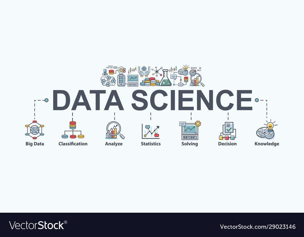 Data science banner web icon for computer Vector Image