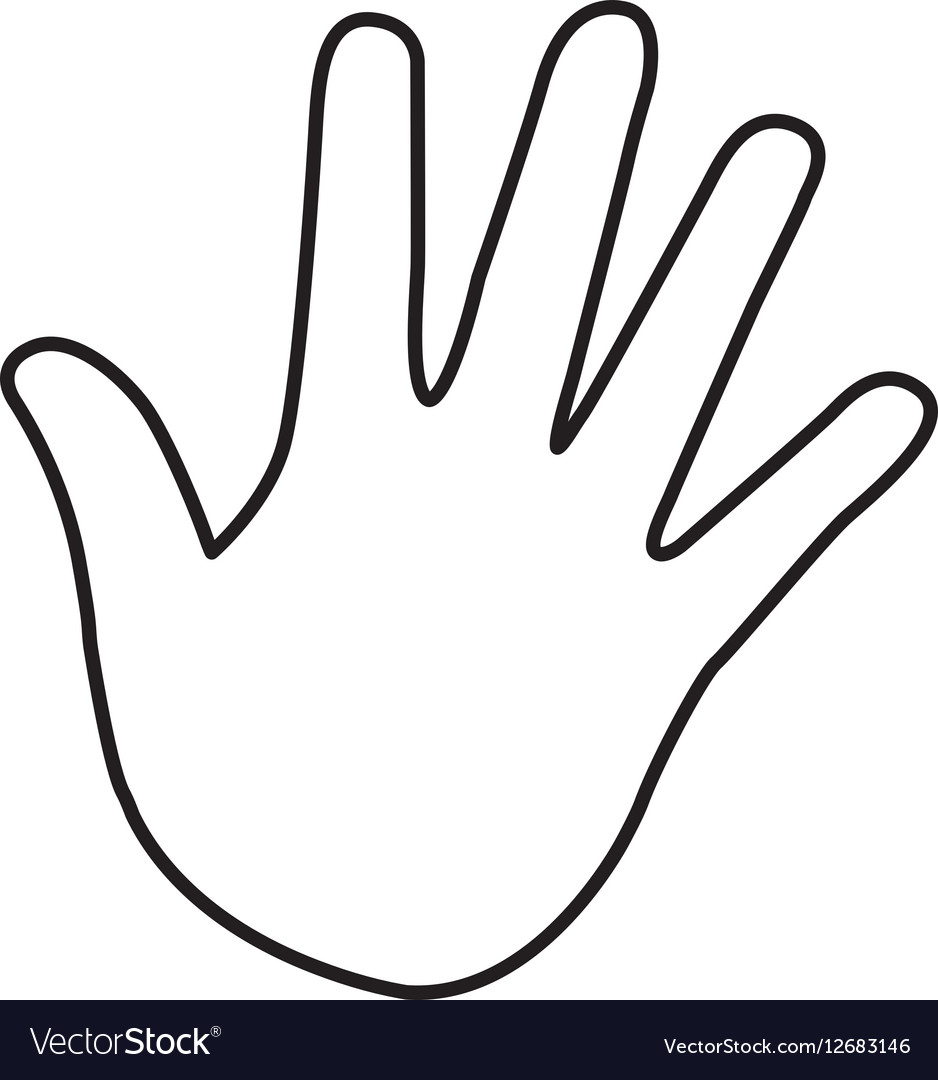 Ладонь шаблон для вырезания распечатать Hand human isolated icon Royalty Free Vector Image