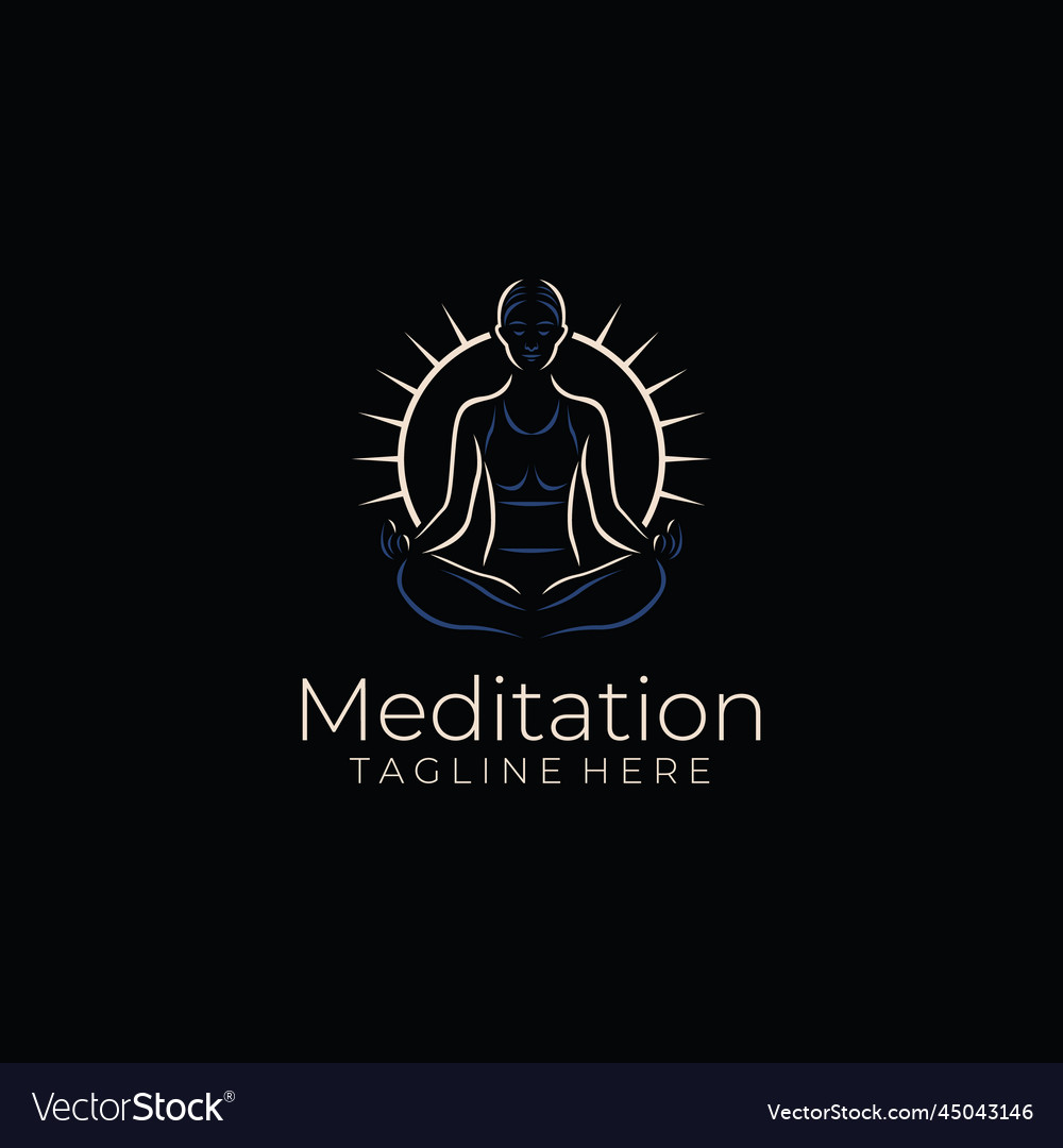 Meditation woman silhouette logo image Royalty Free Vector