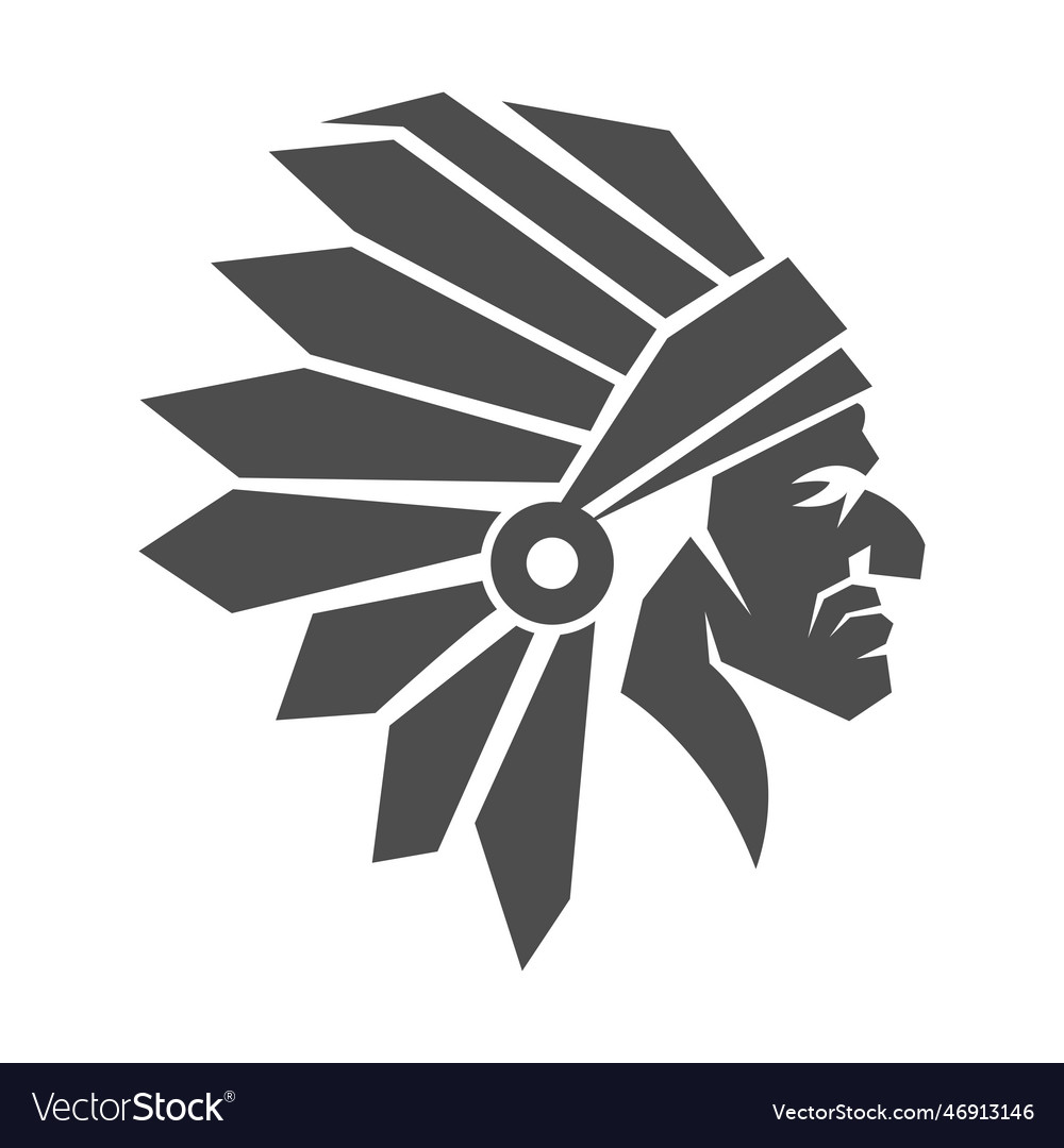 Native american icon logo design Royalty Free Vector Image