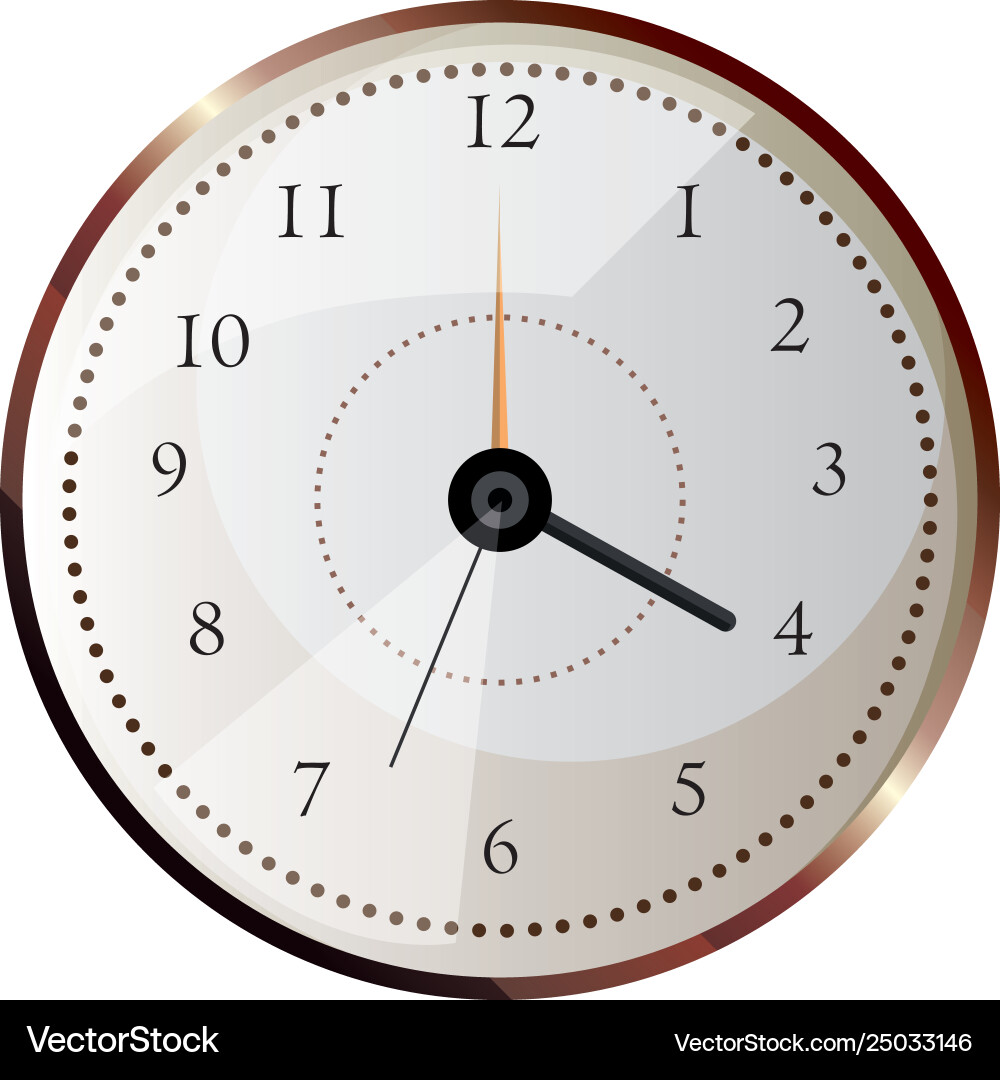 Round clock accessory on white background Vector Image