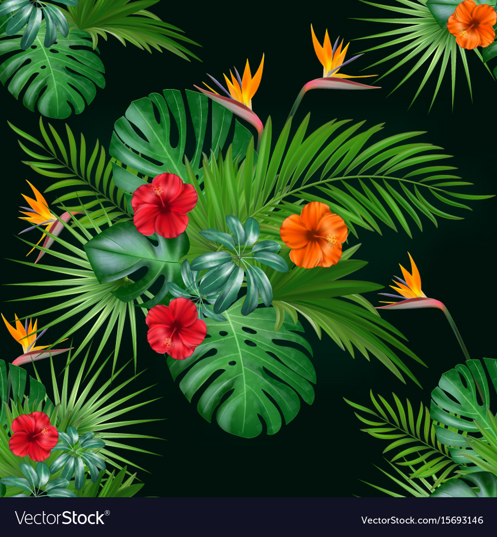 Seamless botanical exotic pattern