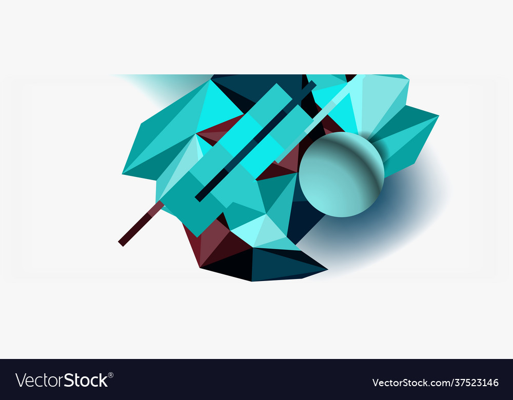 Trendy 3d geometric composition design template