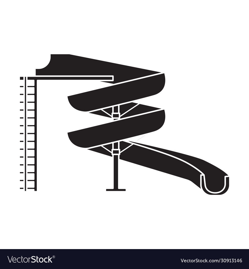 Water slide iconblack icon isolated Royalty Free Vector