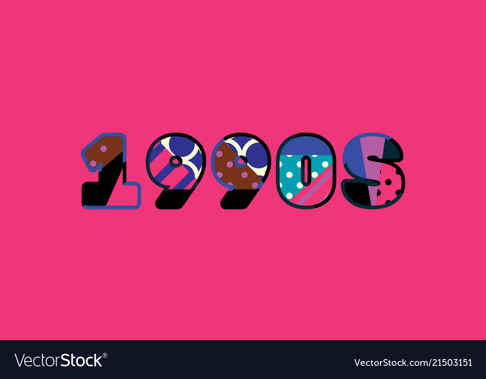 1990s concept word art Royalty Free Vector Image